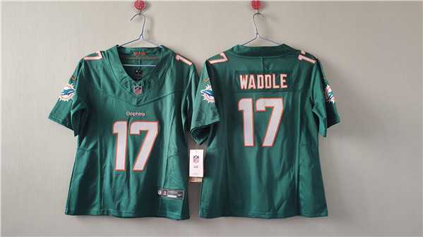 Womens Miami Dolphins #17 Jaylen Waddle Aqua F.U.S.E. Vapor Untouchable Football Stitched Jersey(Run Small)